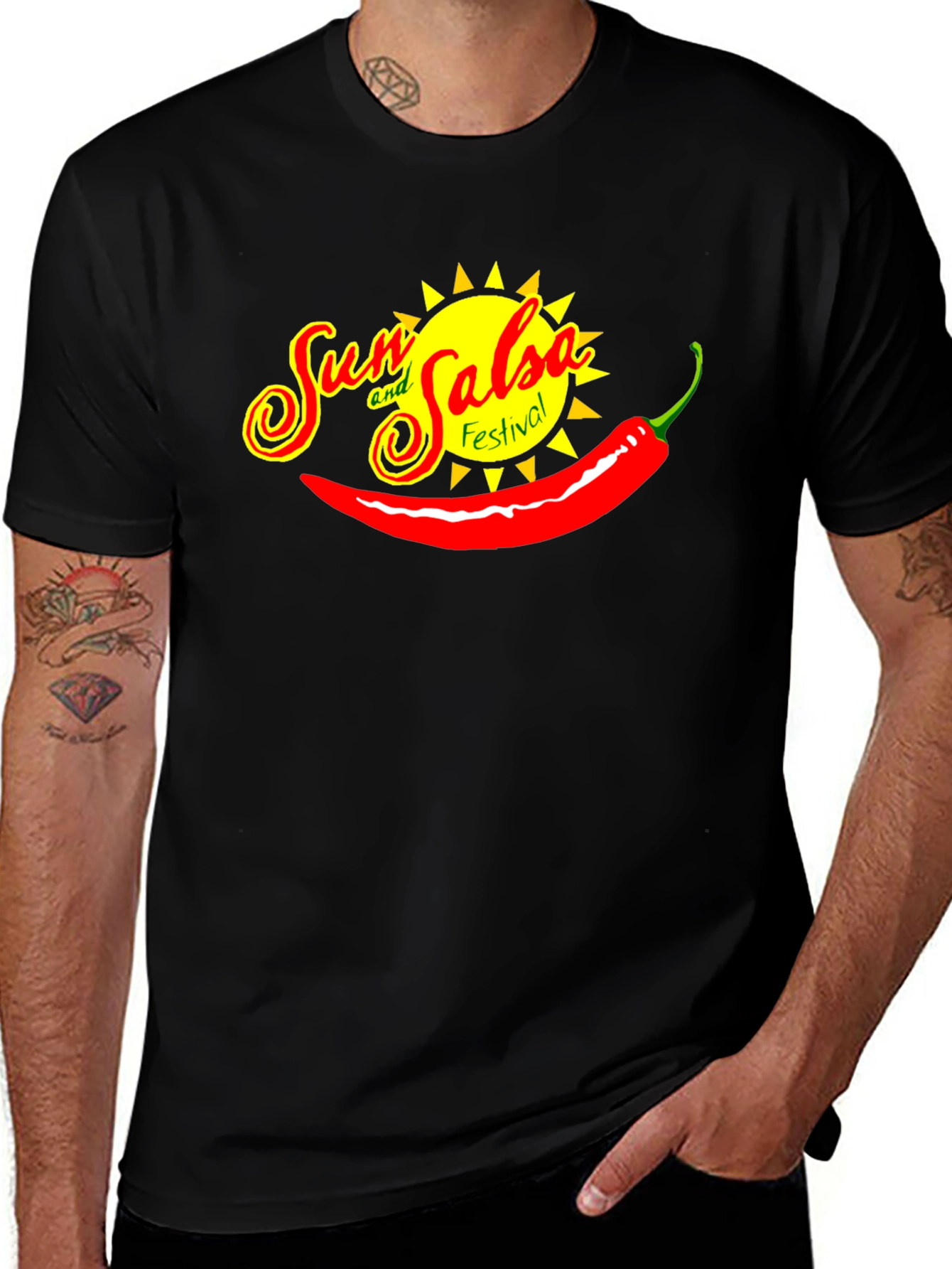 Variant 13 of Sun and Salsa Festival Black Graphic T-Shirt