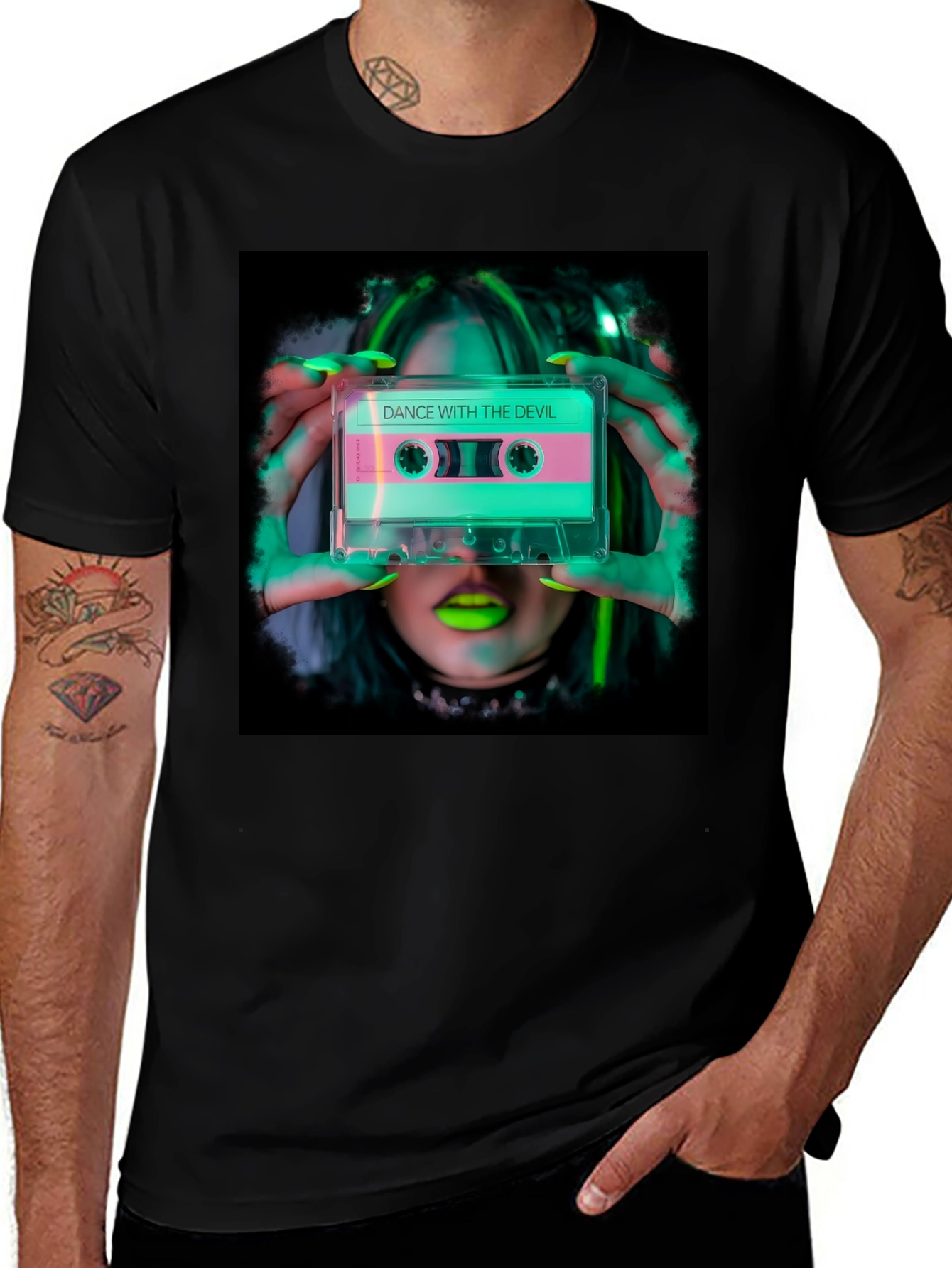 Variant 8 of Dance With The Devil Cassette Tape Graphic Tee