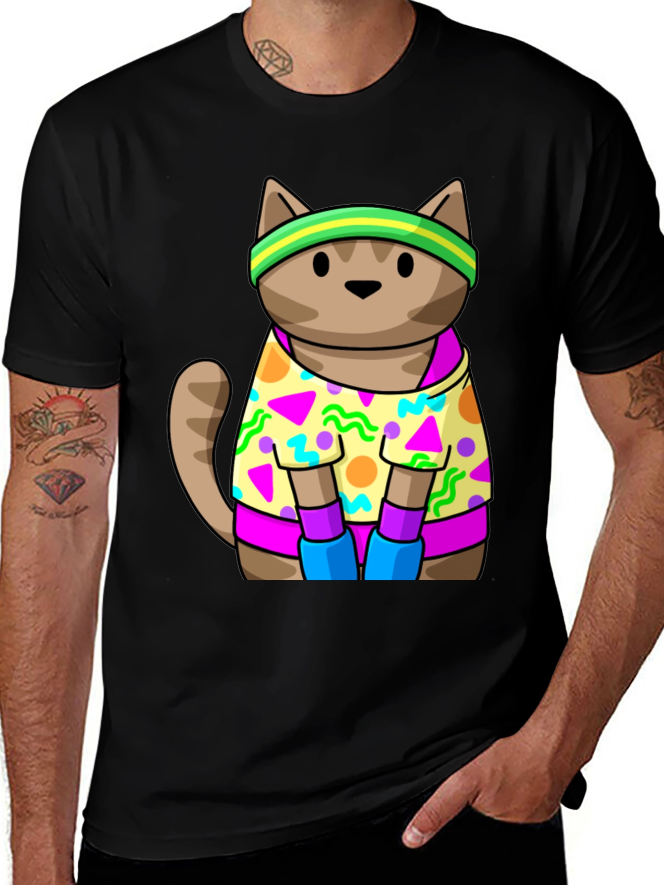 Variant 22 of Retro Cat T-Shirt 80s 90s