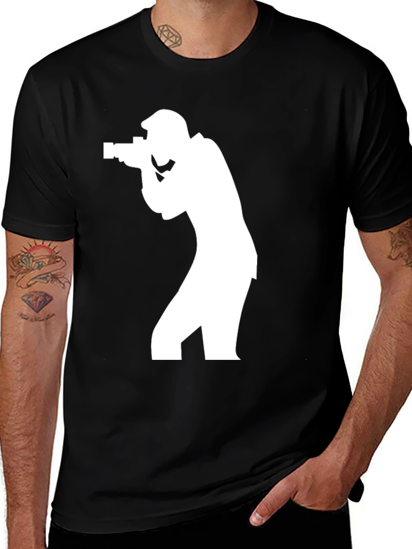 Variant 28 of Photographer Graphic Tee - Men's Black T-Shirt