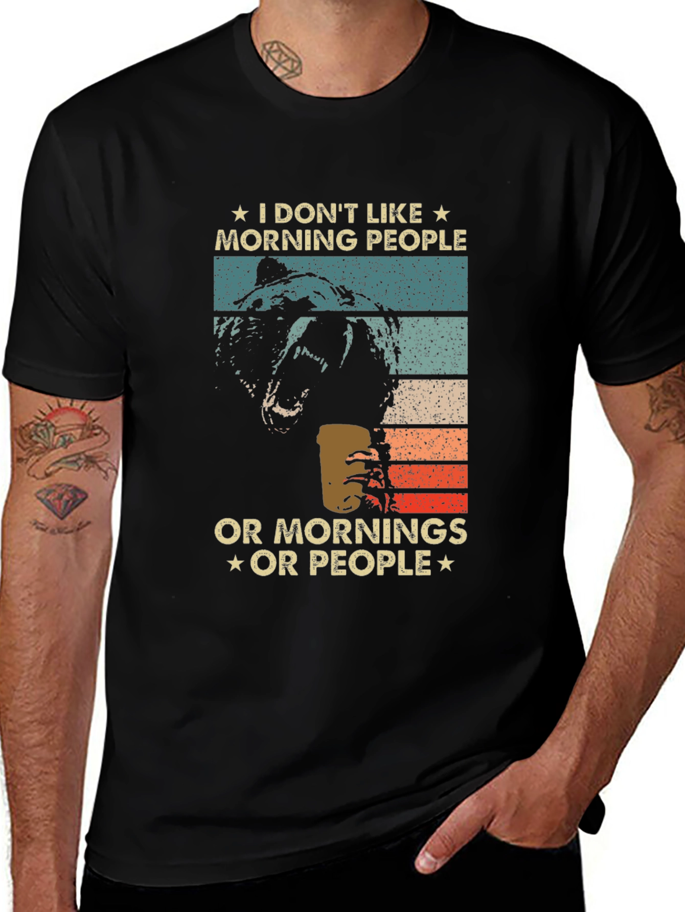 Variant 23 of Funny Bear T-Shirt: I Don't Like Morning People