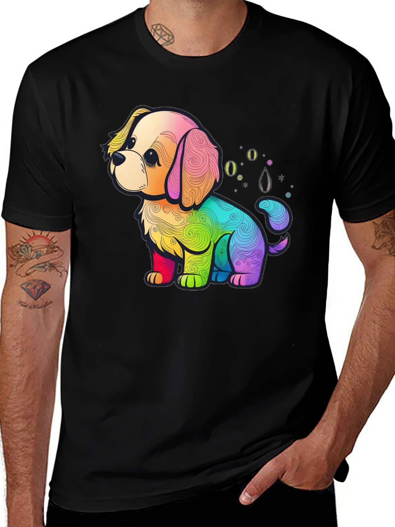 Variant 27 of Rainbow Swirl Puppy Graphic T-Shirt