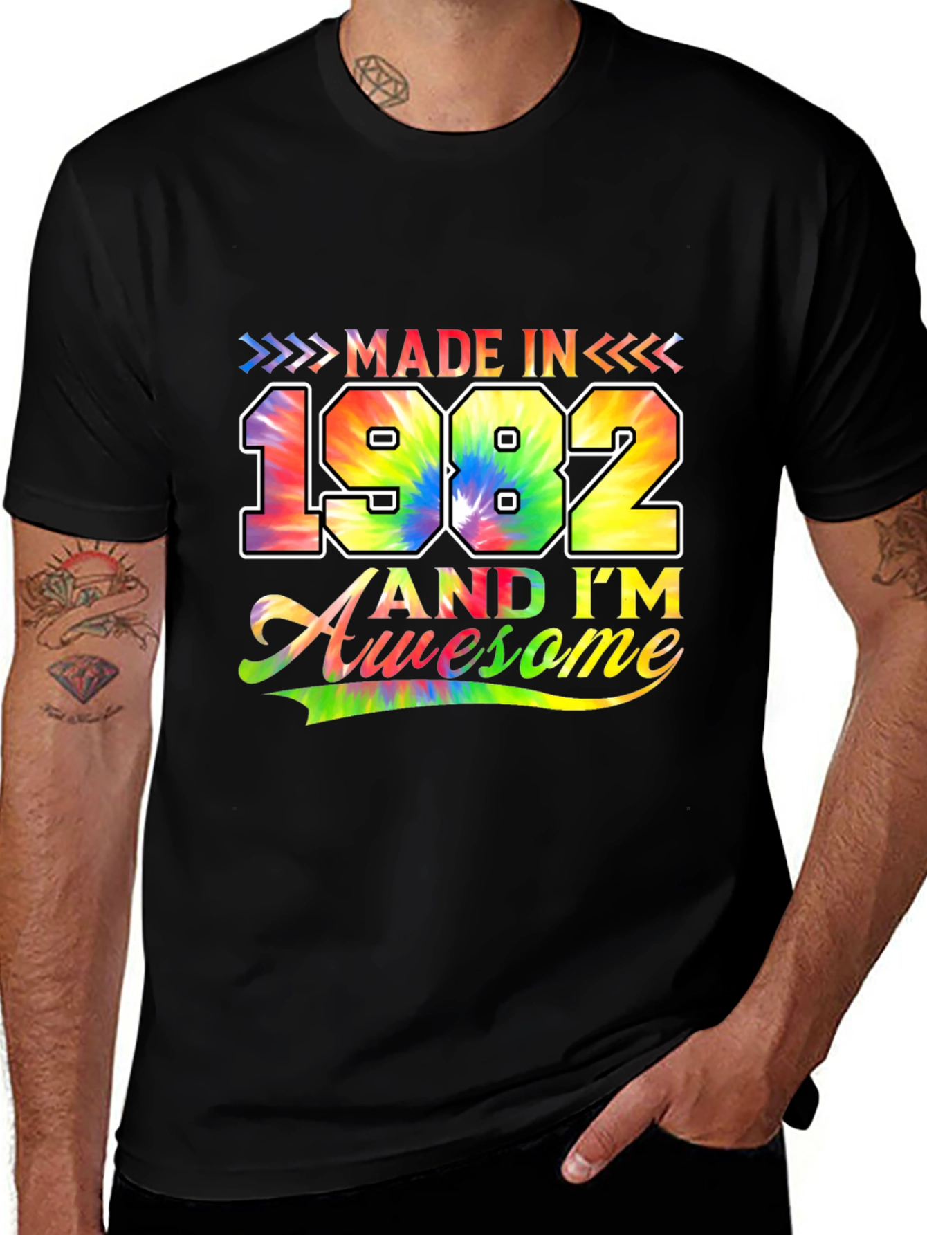 Variant 30 of Made in 1982 Awesome Tie Dye Graphic T-Shirt