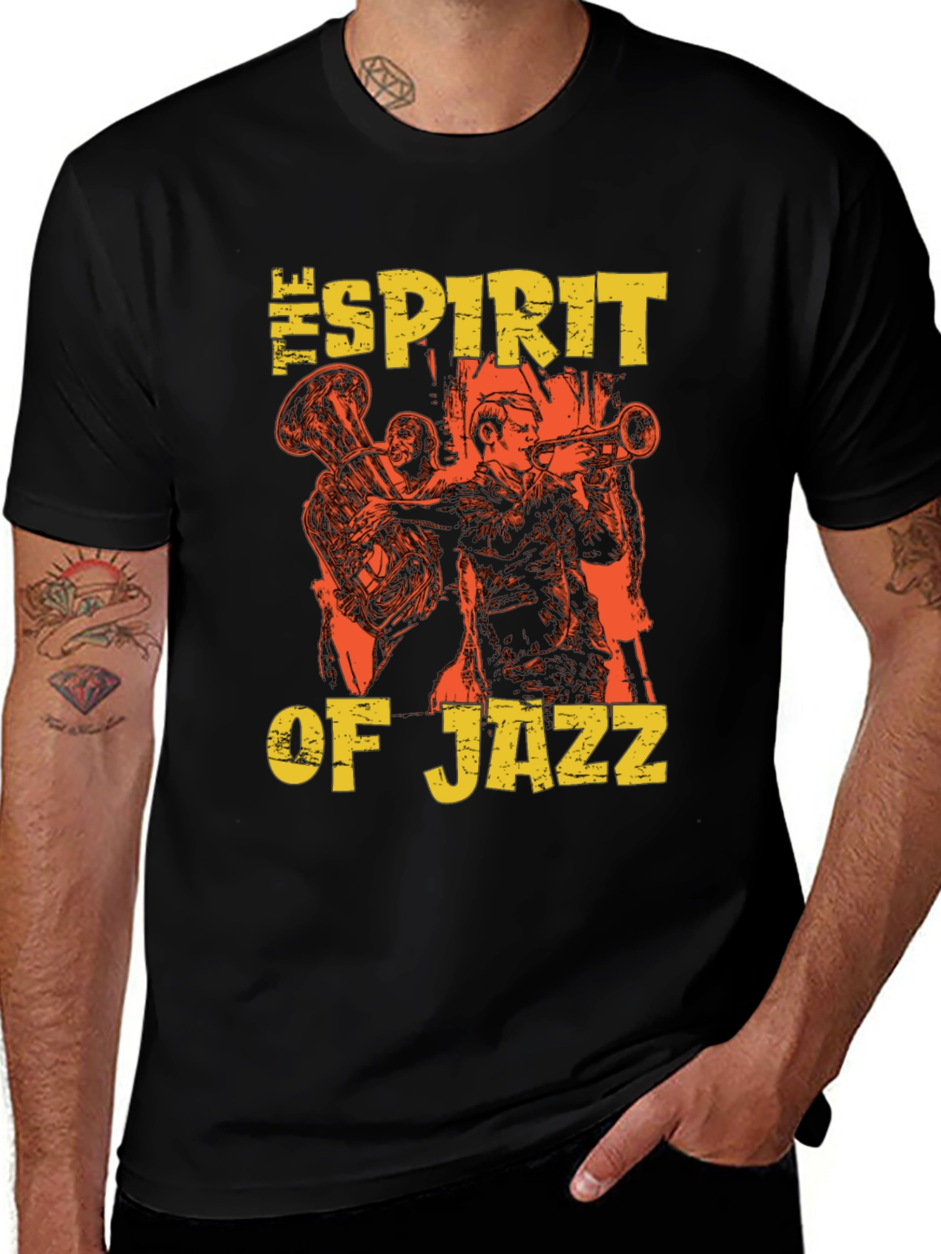 Variant 20 of Spirit of Jazz Black Graphic T-Shirt