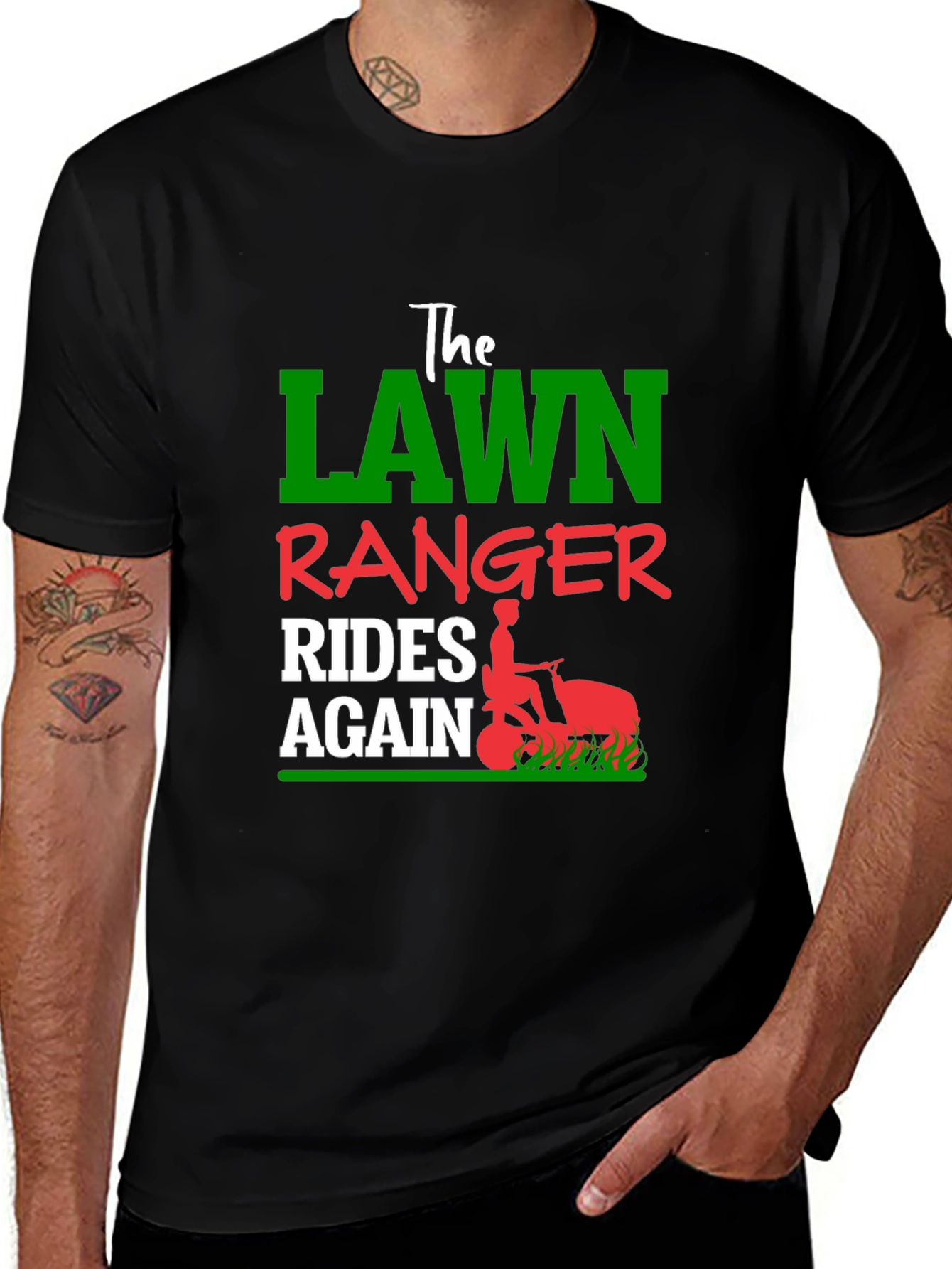 Variant 6 of Lawn Ranger Rides Again Black T-Shirt