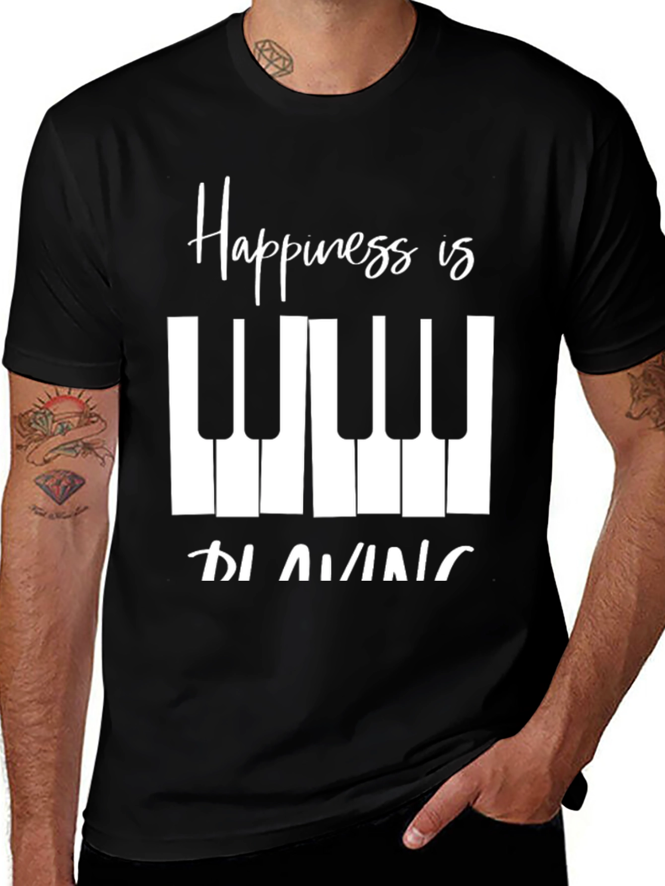 Variant 22 of Happiness is Playing Piano T-Shirt
