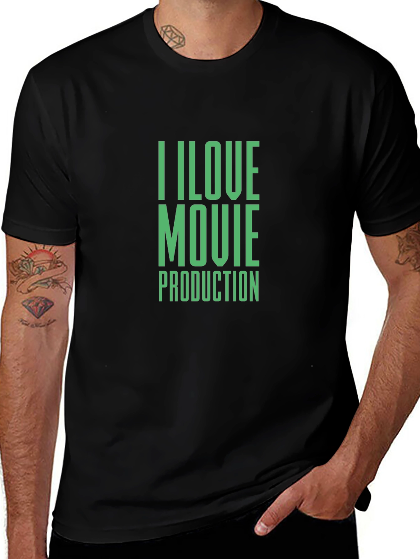Variant 17 of I Love Movie Production Graphic Tee