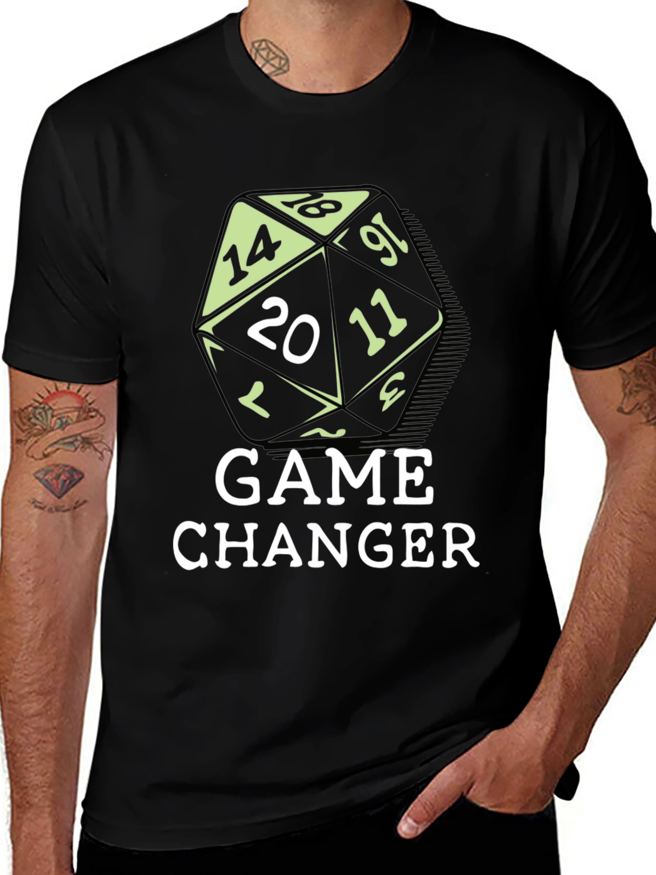 Variant 23 of Game Changer D20 Dice T-Shirt