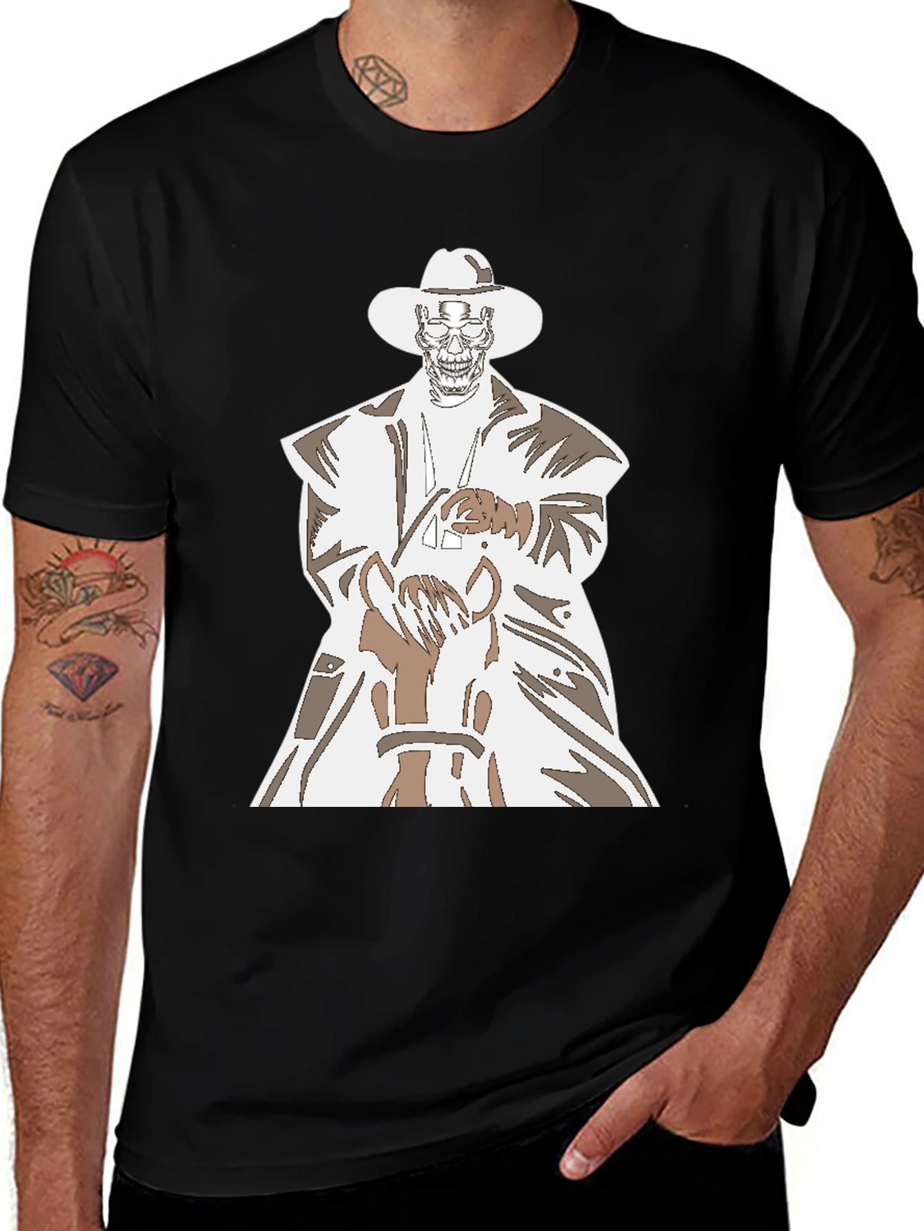 Variant 16 of Grim Cowboy T-Shirt - Skeleton Rider Graphic Tee