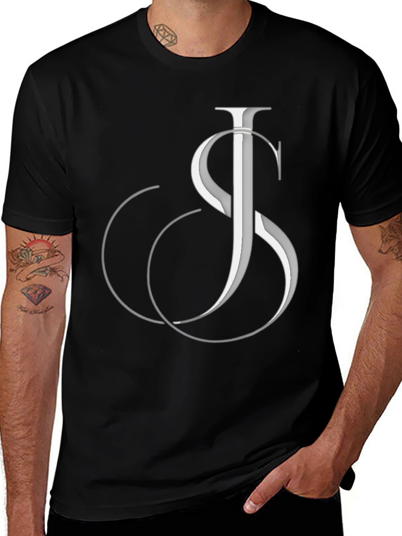 Variant 9 of Stylish Black Graphic Tee - JS Initial Design