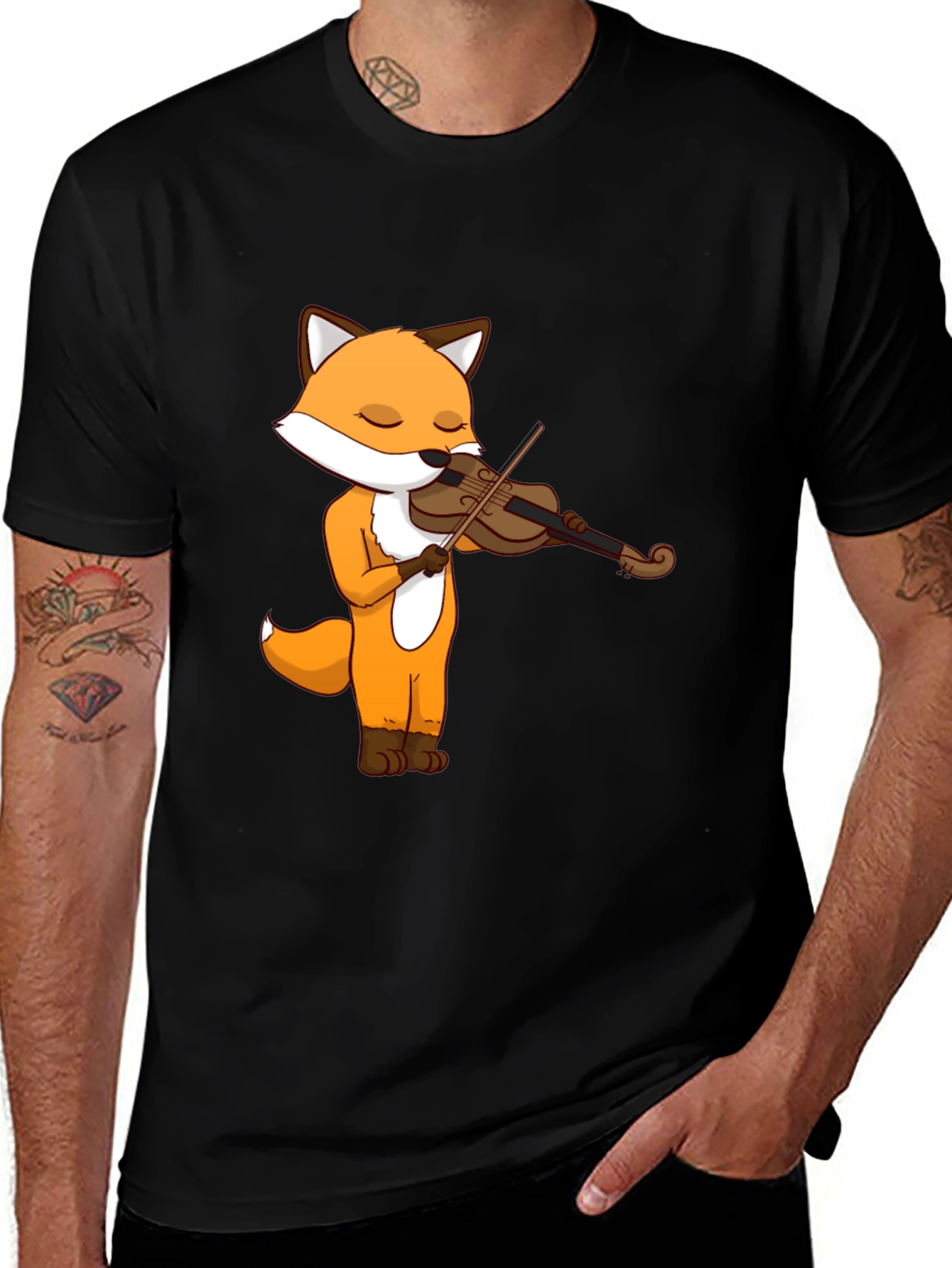 Variant 22 of Fox Violinist Graphic Tee - Unisex Cotton T-Shirt