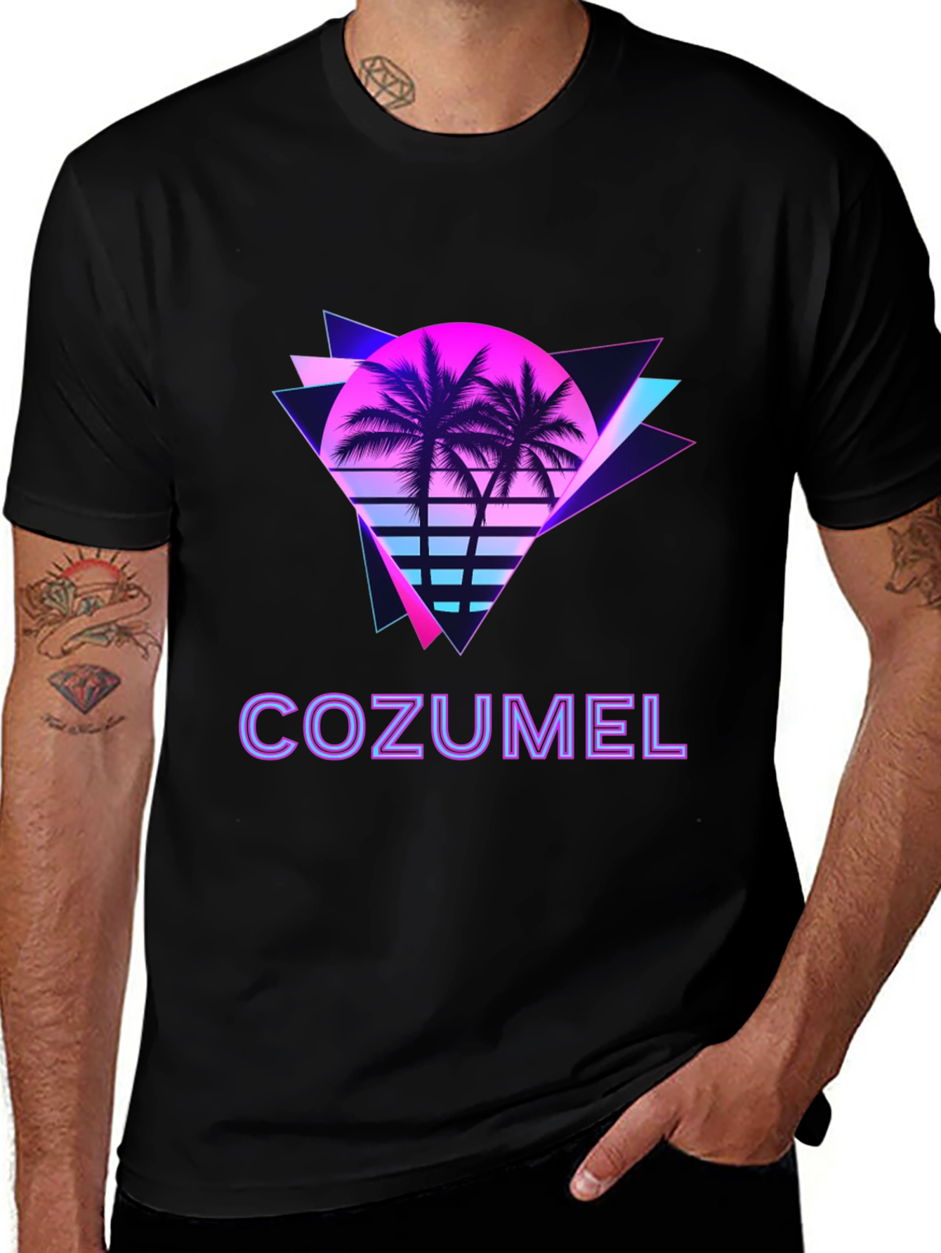Cozumel Retro Style Palm Tree T-Shirt
