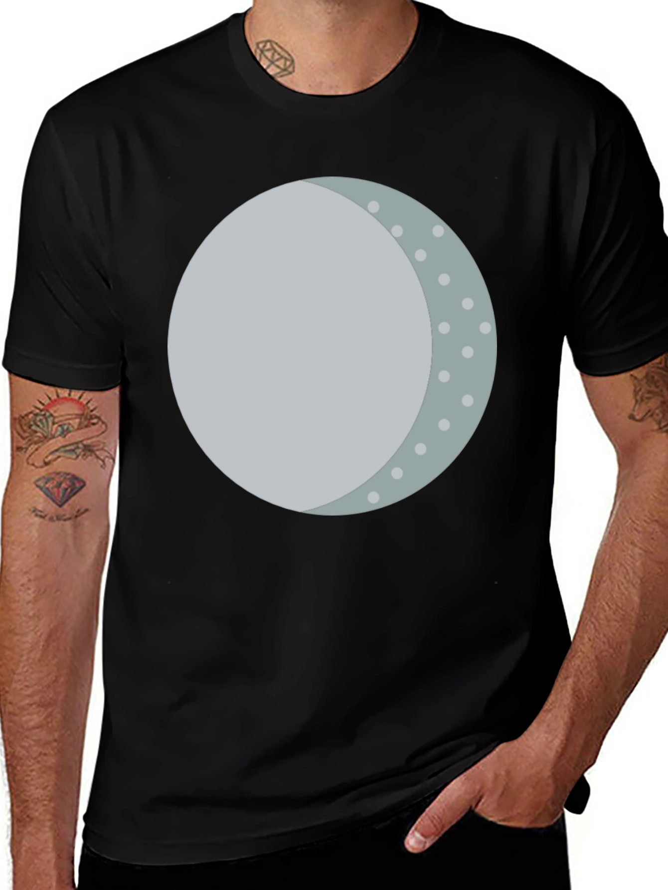 Variant 4 of Lunar Phase Graphic Tee -  Unique Moon Design