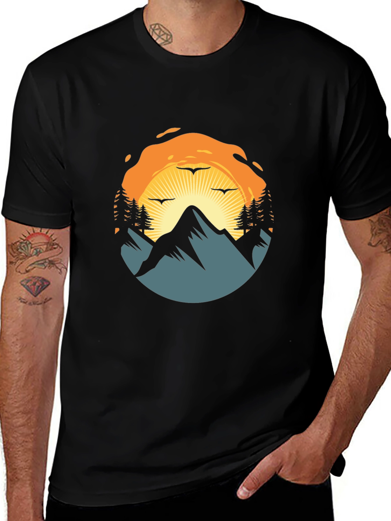 Variant 14 of Mountain Sunset Graphic Tee - Nature Adventure Shirt