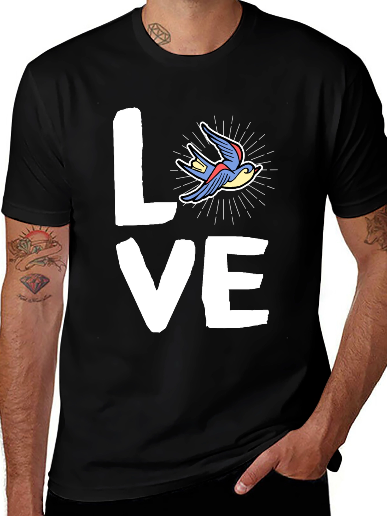 Variant 16 of Love Bird Graphic Tee - Casual Style