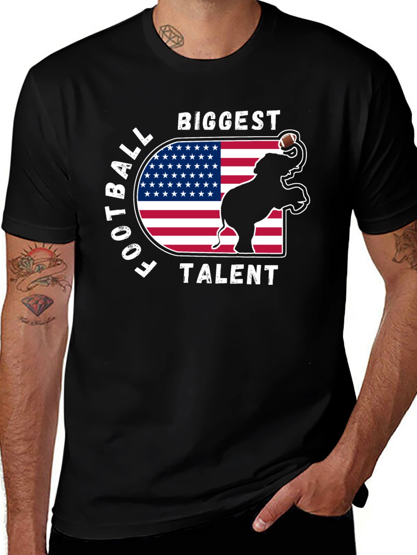 Variant 12 of Biggest Football Talent Elephant USA Flag T-Shirt