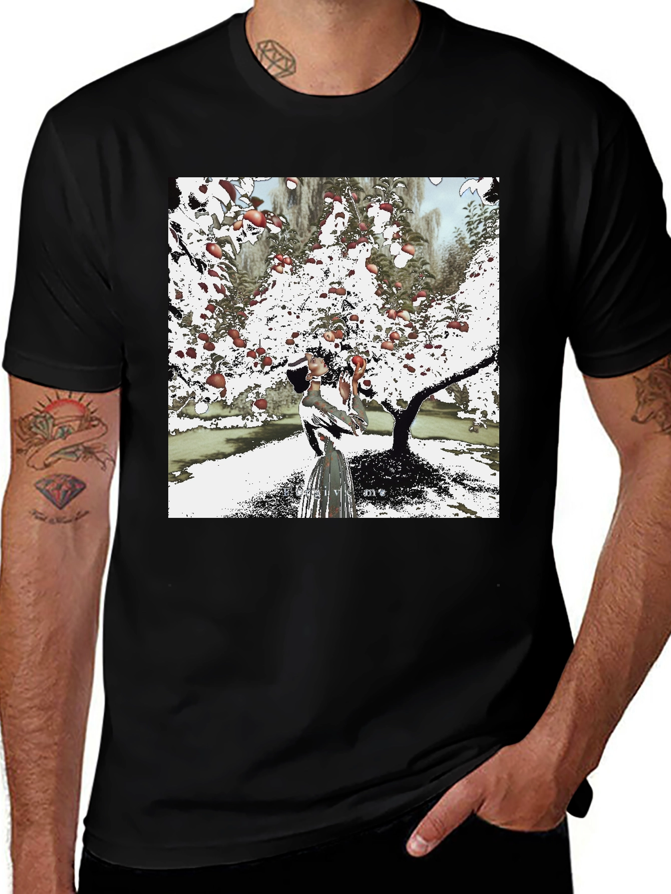 Variant 17 of Apple Orchard Print Crew Neck T-Shirt