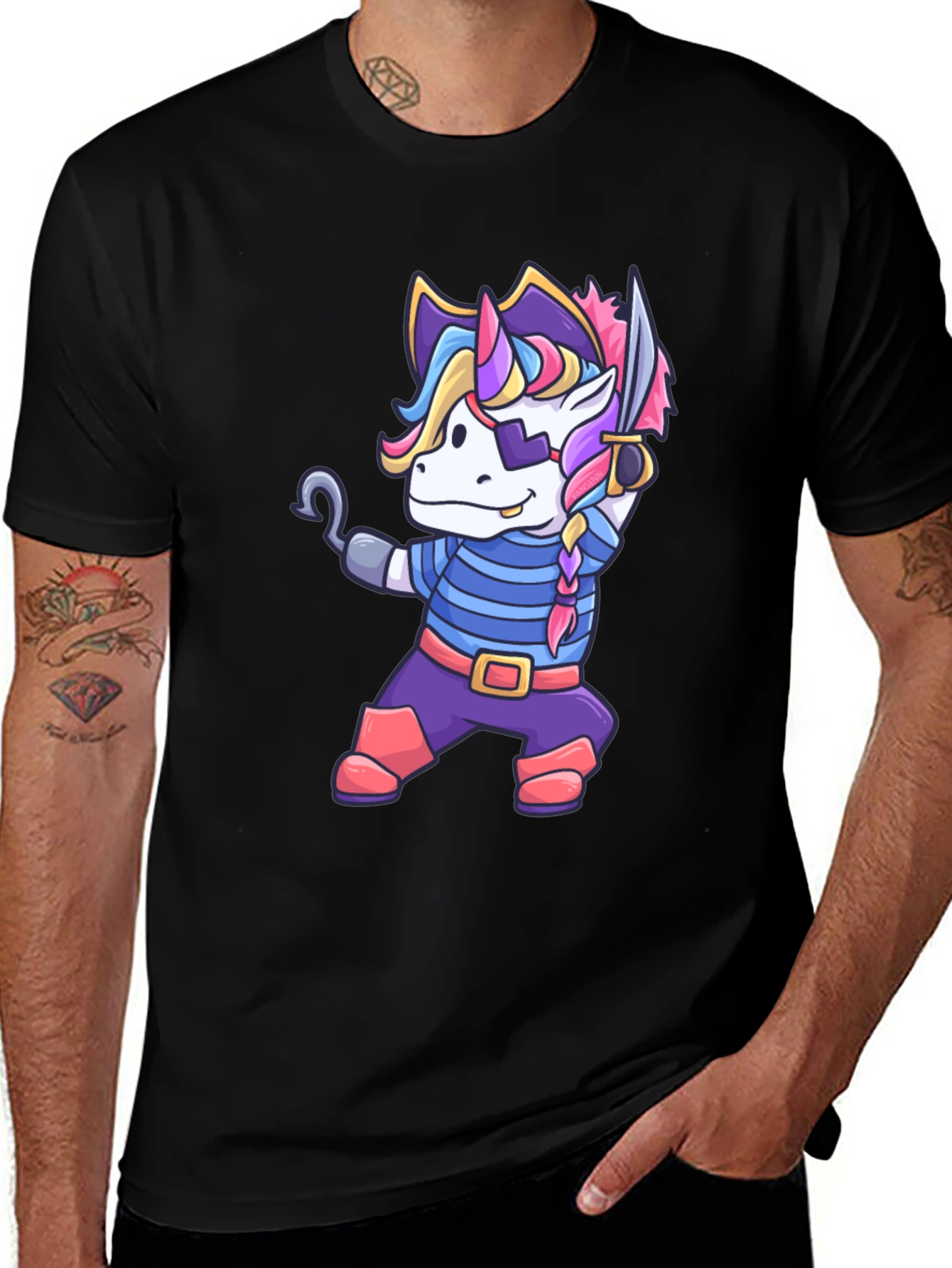 Variant 17 of Unicorn Pirate T-Shirt - Cartoon Graphic Tee