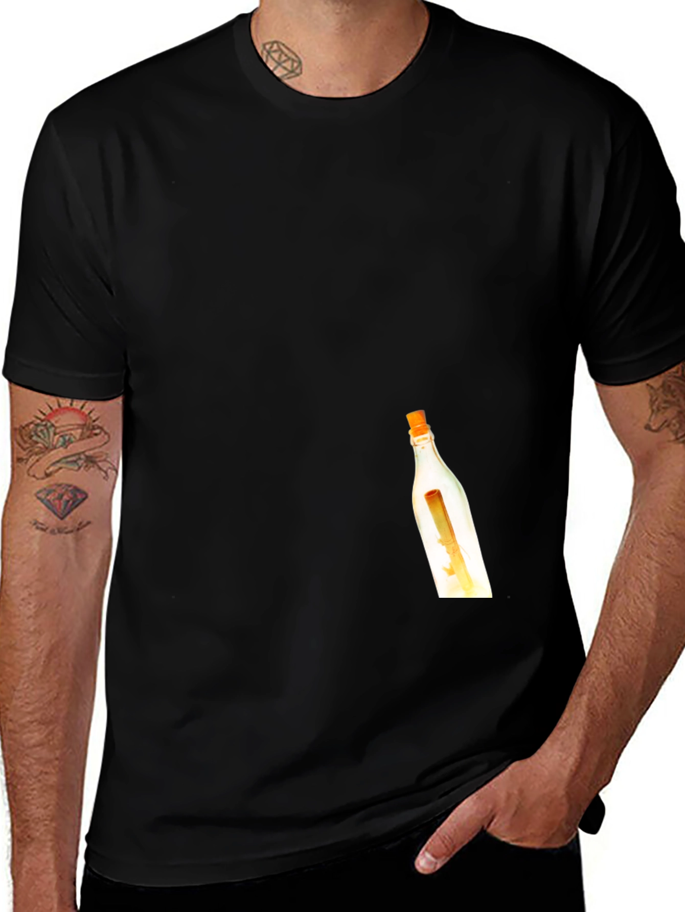 Variant 2 of Message in a Bottle Graphic Tee