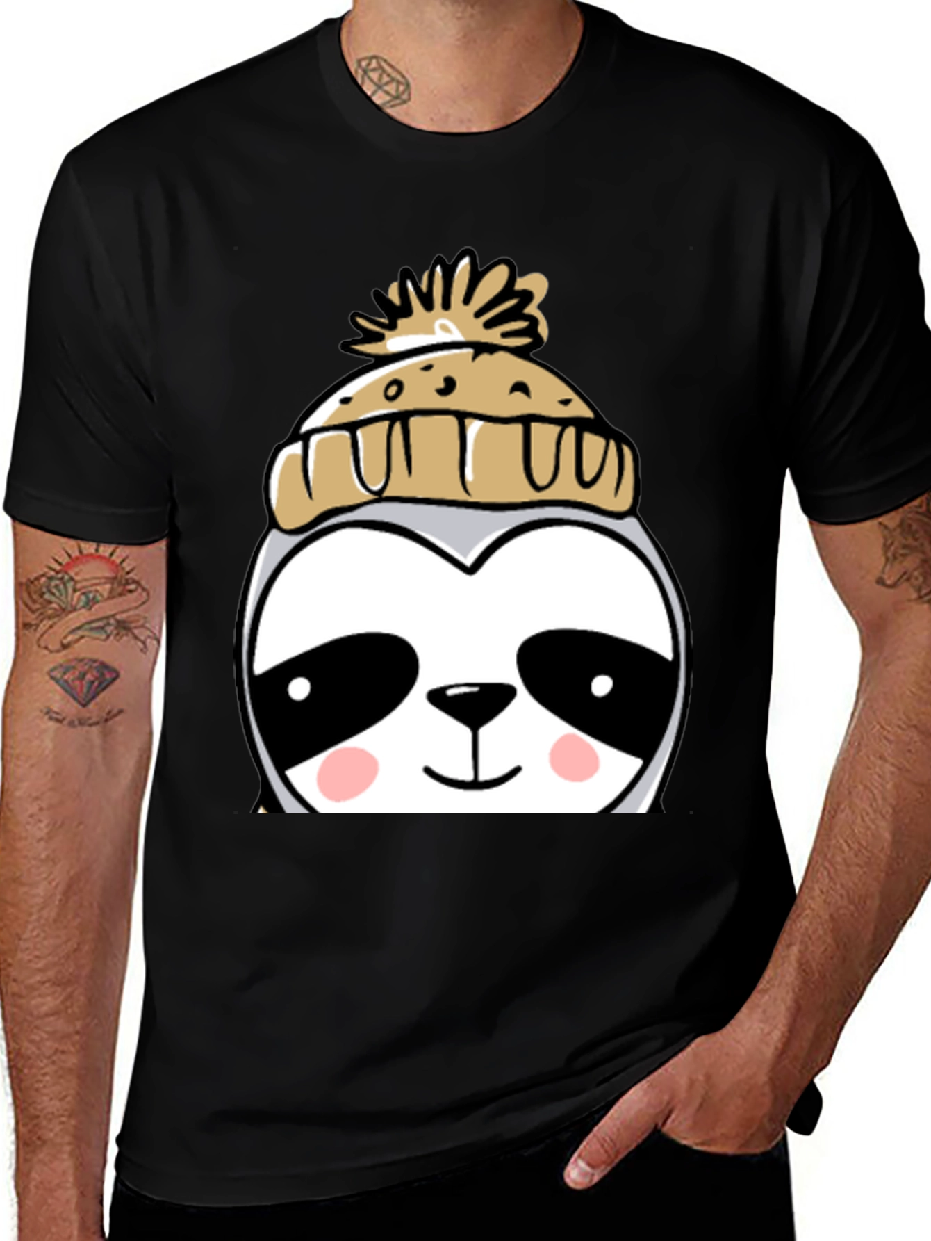 Variant 29 of Cute Sloth with Winter Hat Graphic Tee
