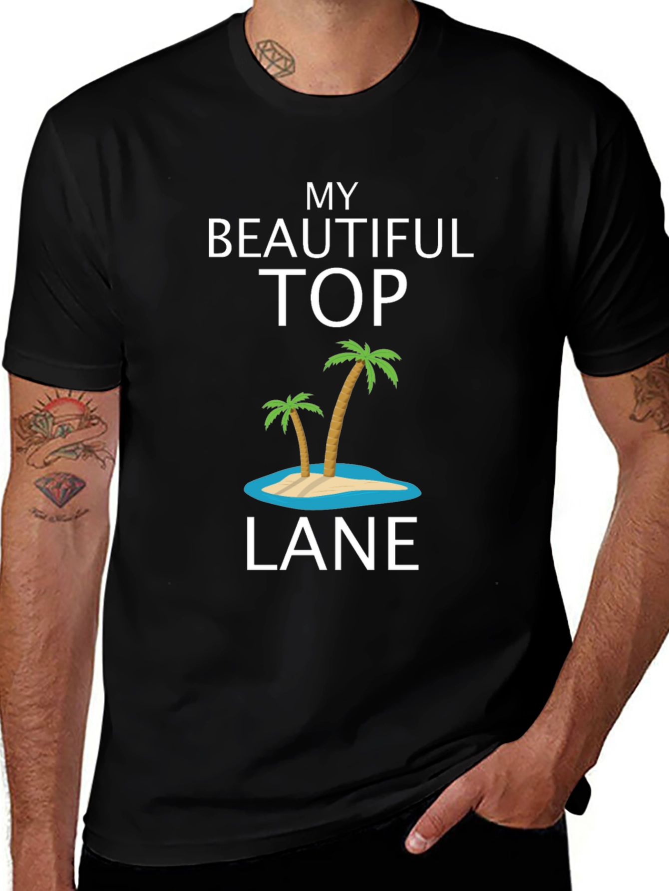 Variant 20 of My Beautiful Top Lane Palm Tree Graphic Tee