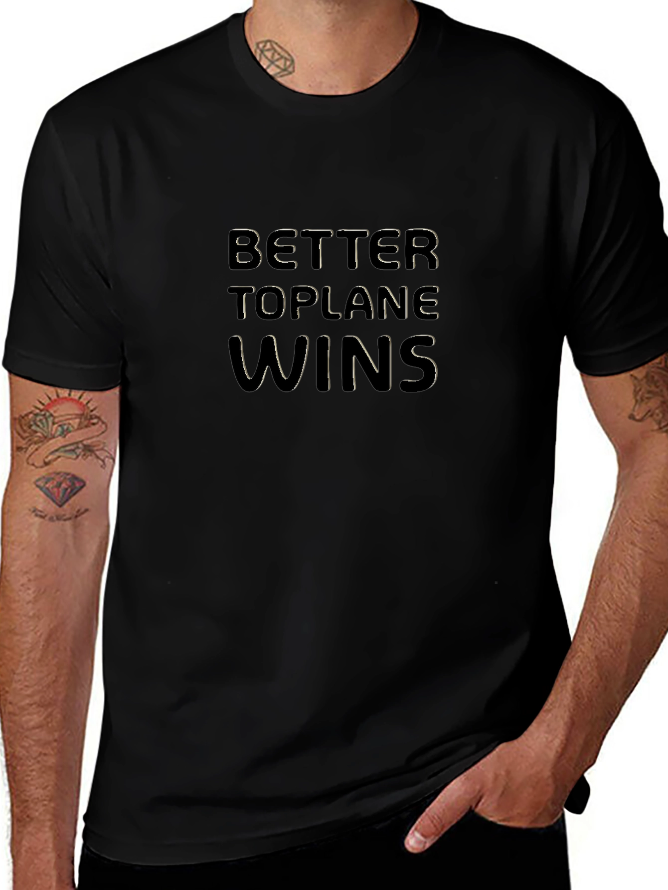 Variant 10 of Better Toplane Wins Black Graphic Tee