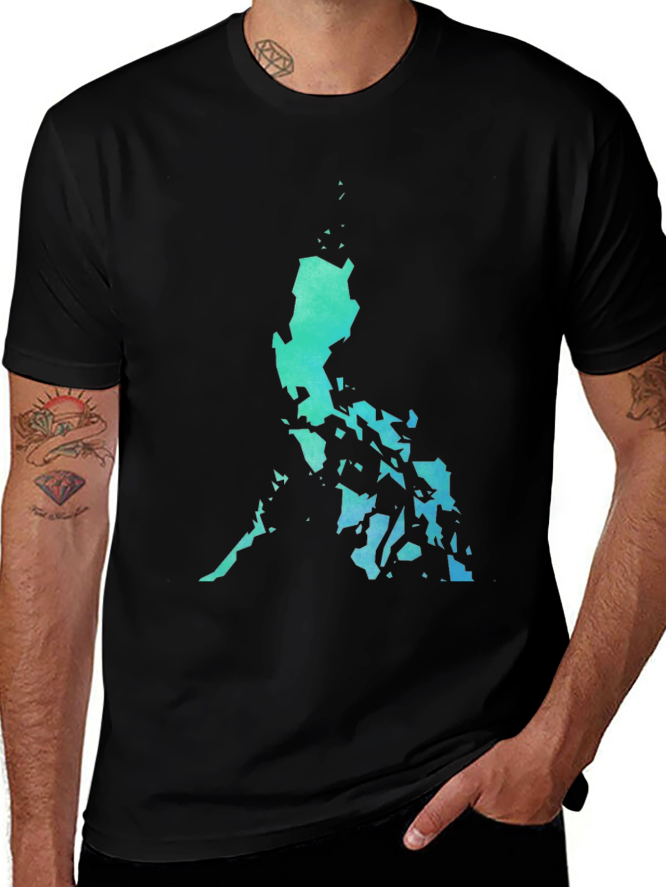 Philippines Map Graphic Tee - Black Cotton T-Shirt