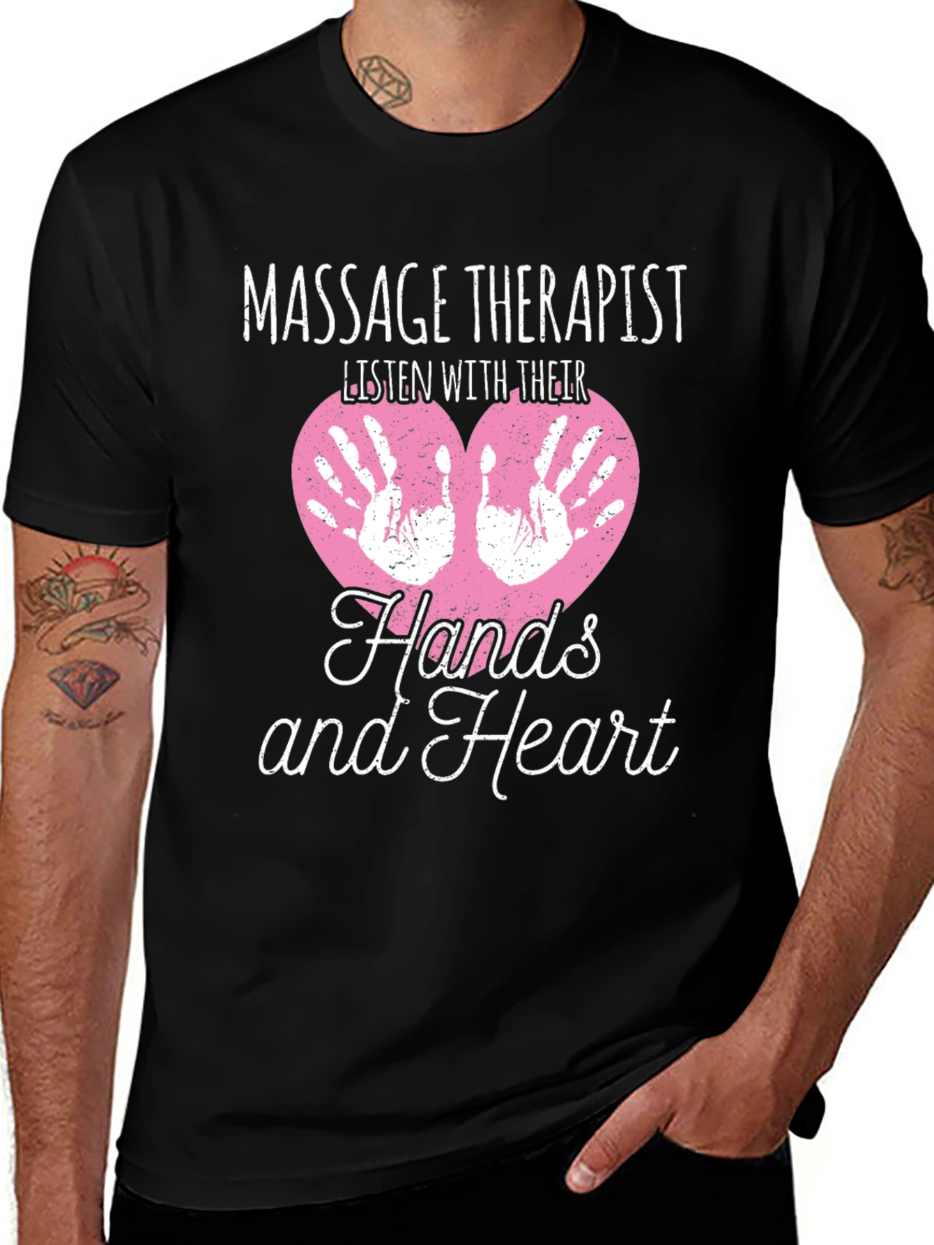 Variant 28 of Massage Therapist Hands and Heart T-Shirt