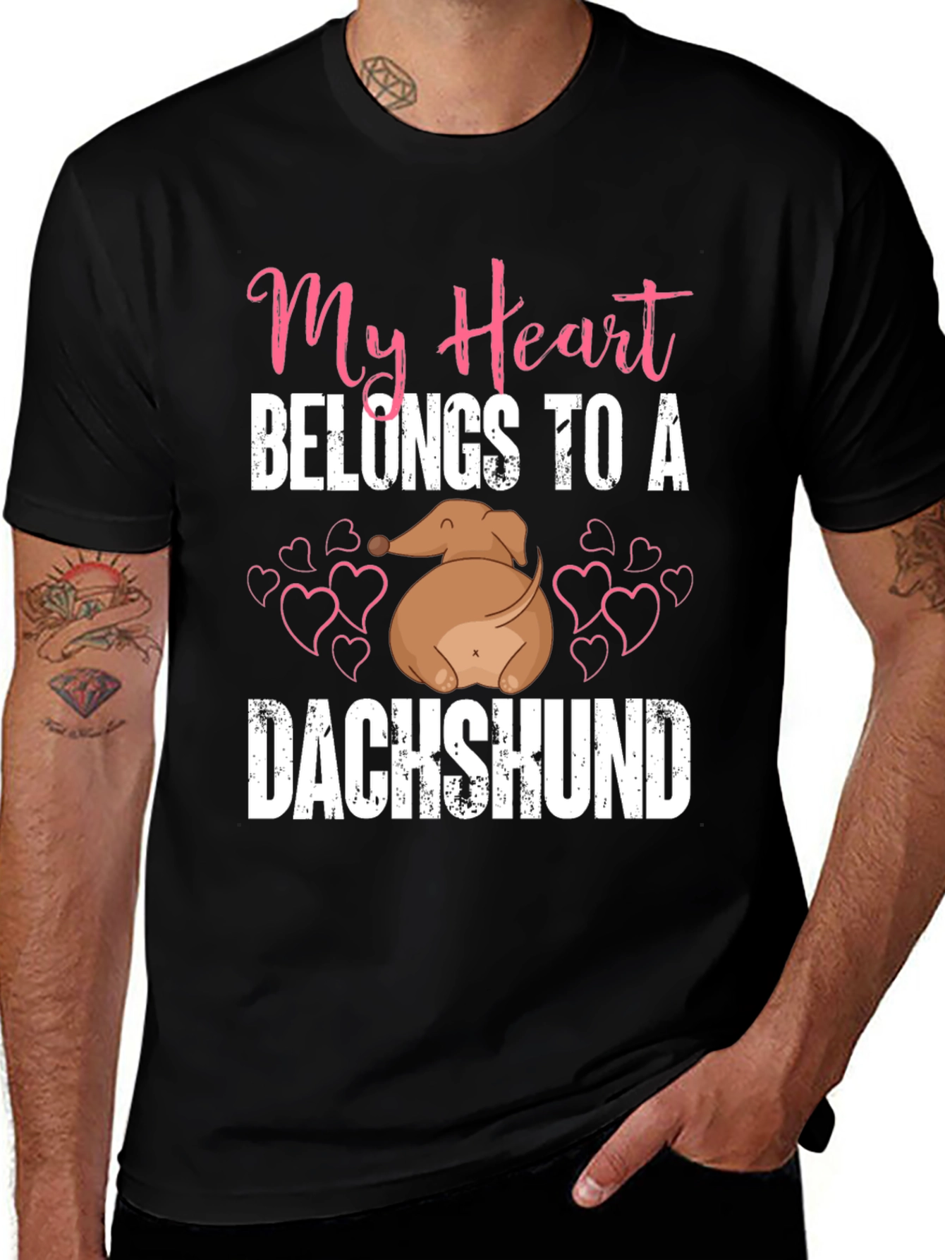 Variant 5 of Dachshund Heart T-Shirt - Dog Lover Tee