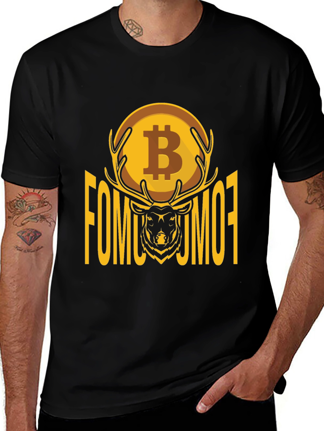 Bitcoin Deer FOMO T-Shirt - Crypto Hype!