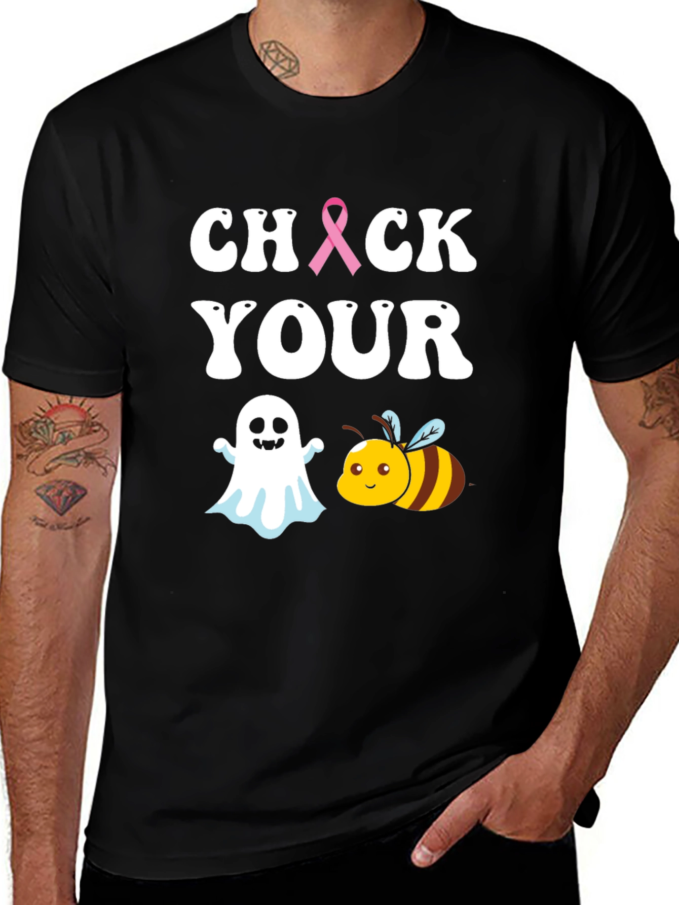 Check Your Boos Breast Cancer Awareness Halloween T-Shirt