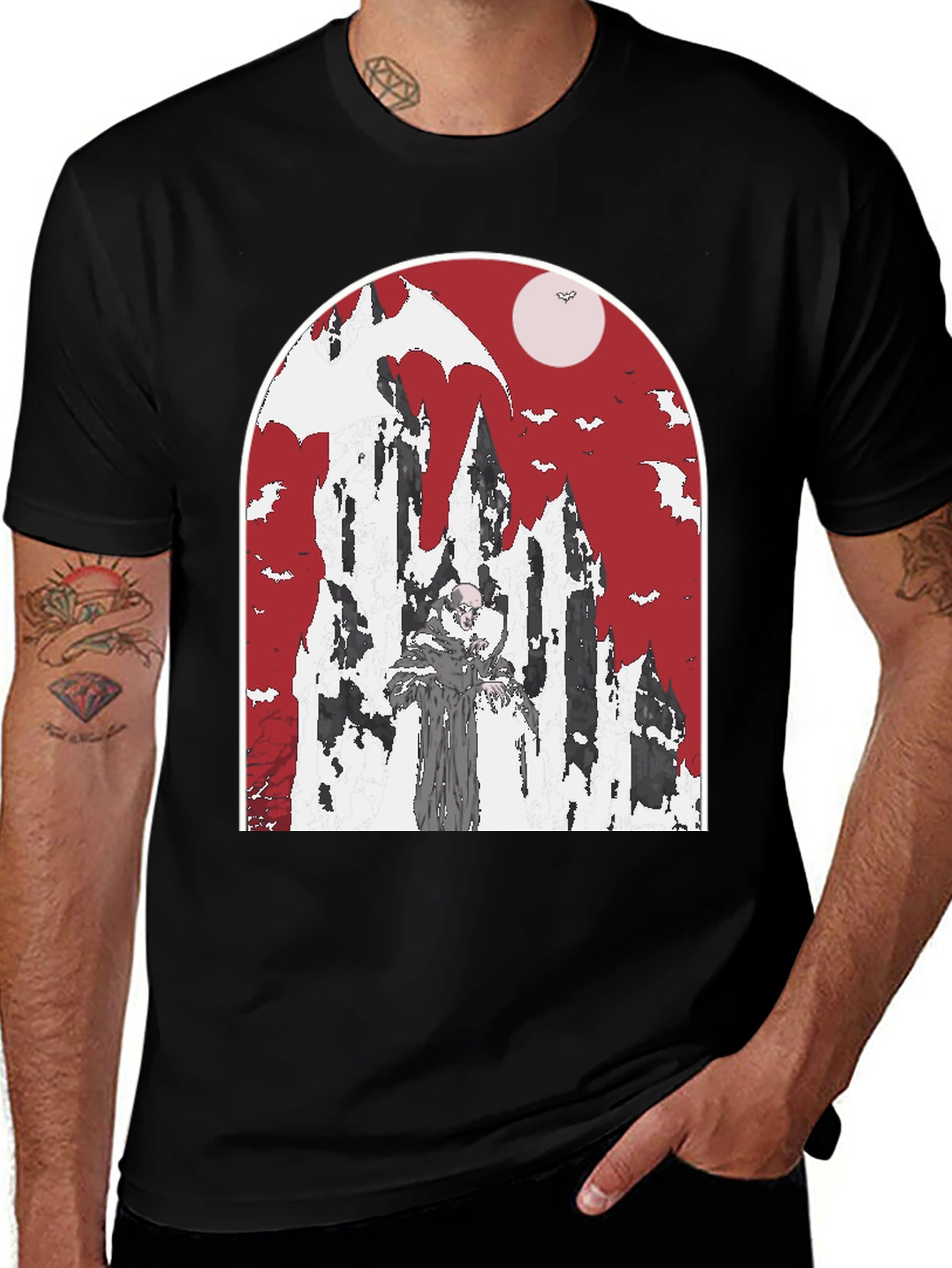 Variant 3 of Vampire Castle T-Shirt - Spooky Halloween Tee