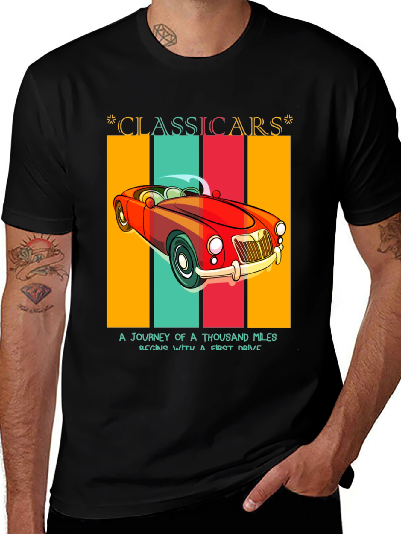Variant 12 of Classic Cars T-Shirt - Roadster Design