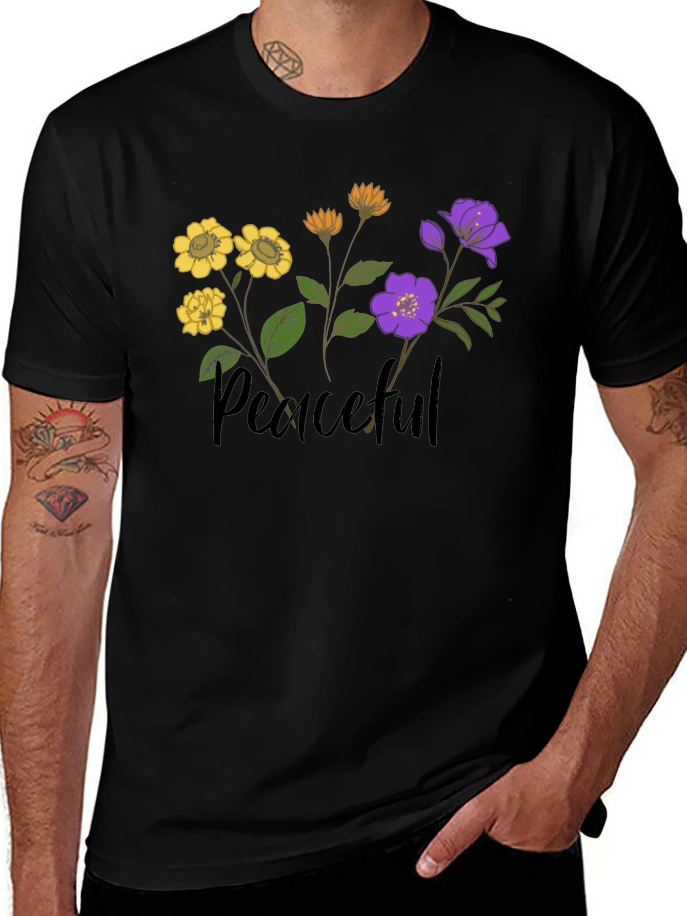 Variant 14 of Peaceful Flower Graphic Tee