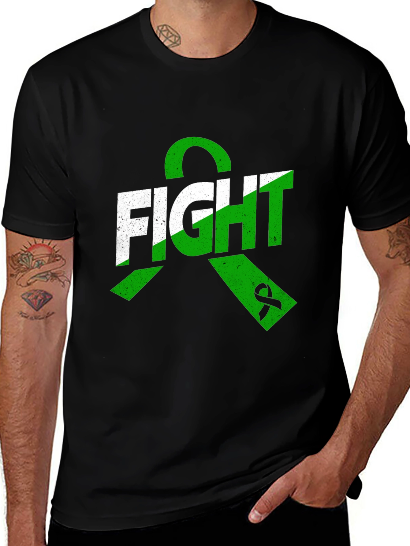 Fight Cancer Awareness Ribbon Graphic T-Shirt