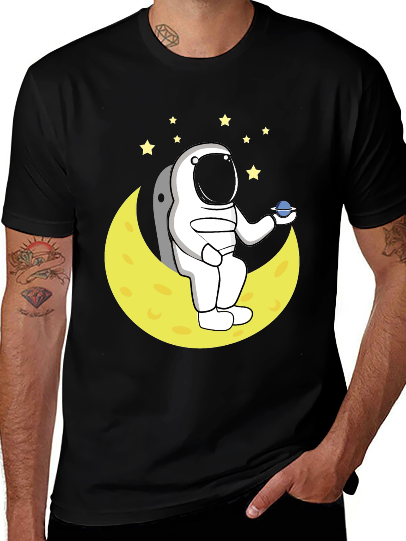 Astronaut Moon T-Shirt - Space Graphic Tee