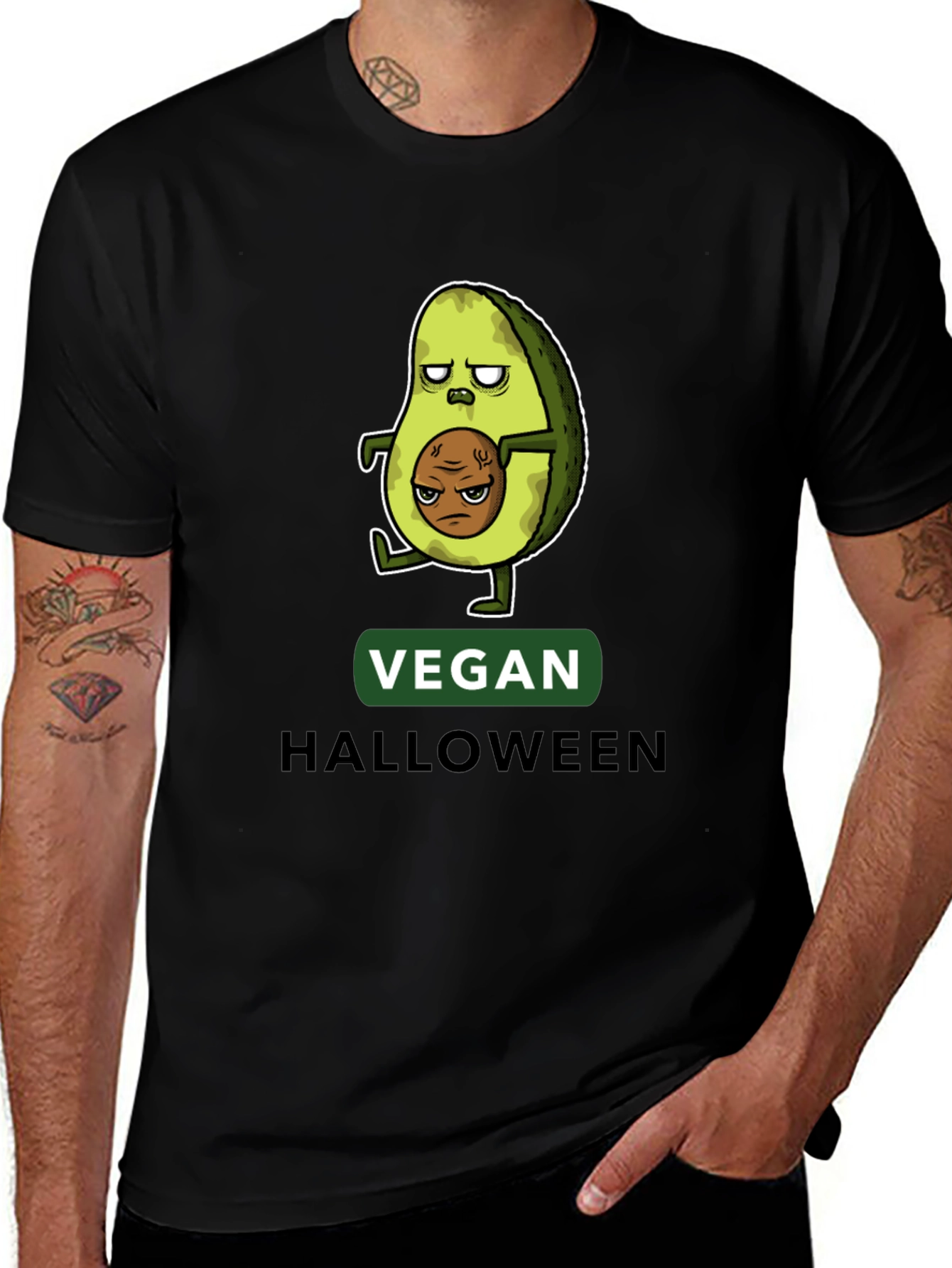 Variant 5 of Vegan Halloween Avocado Zombie T-Shirt