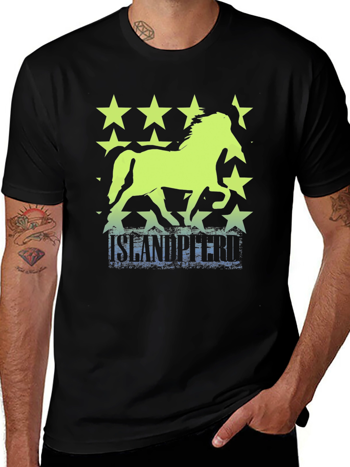 Variant 30 of Icelandic Horse Stars T-Shirt