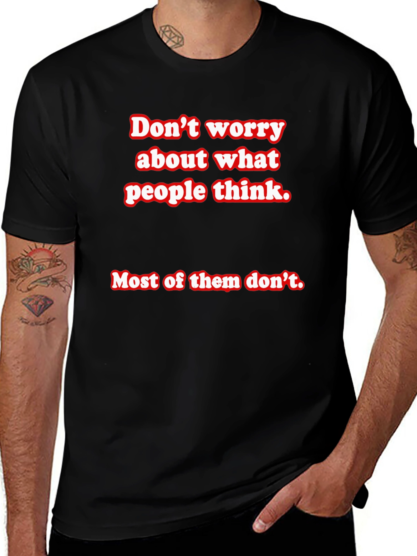 Variant 21 of Don't Worry Slogan Graphic Tee - Comfort Fit