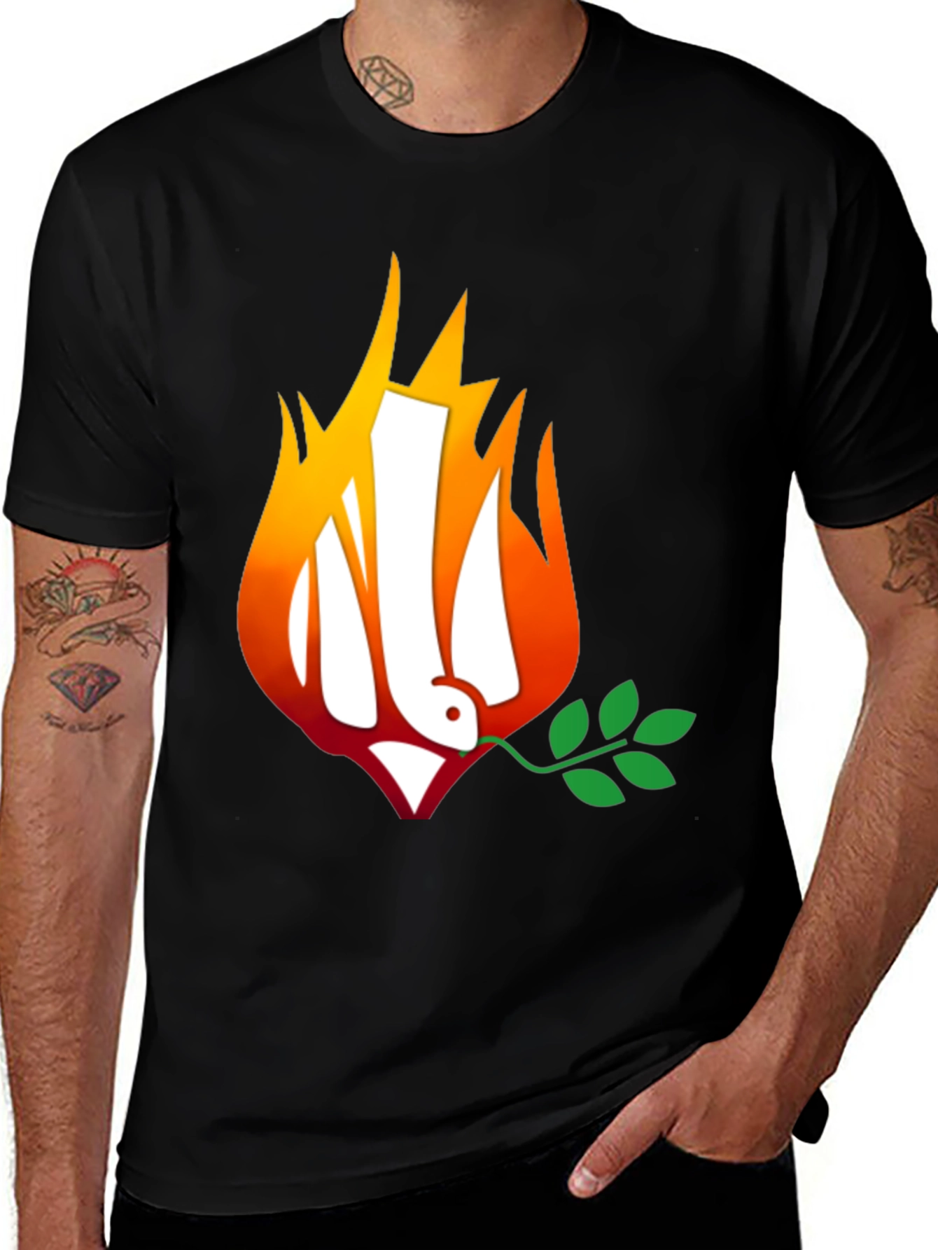 Variant 18 of Ukraine Peace Dove on Fire T-Shirt