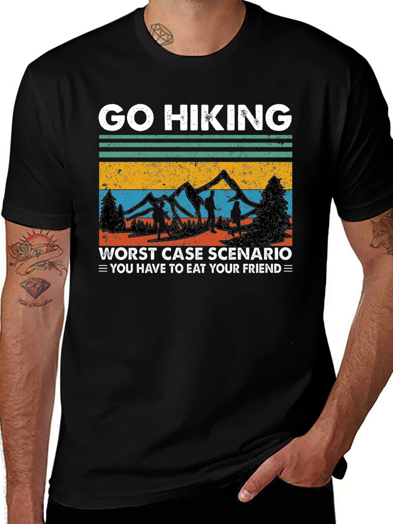 Variant 17 of Go Hiking Worst Case Scenario T-Shirt