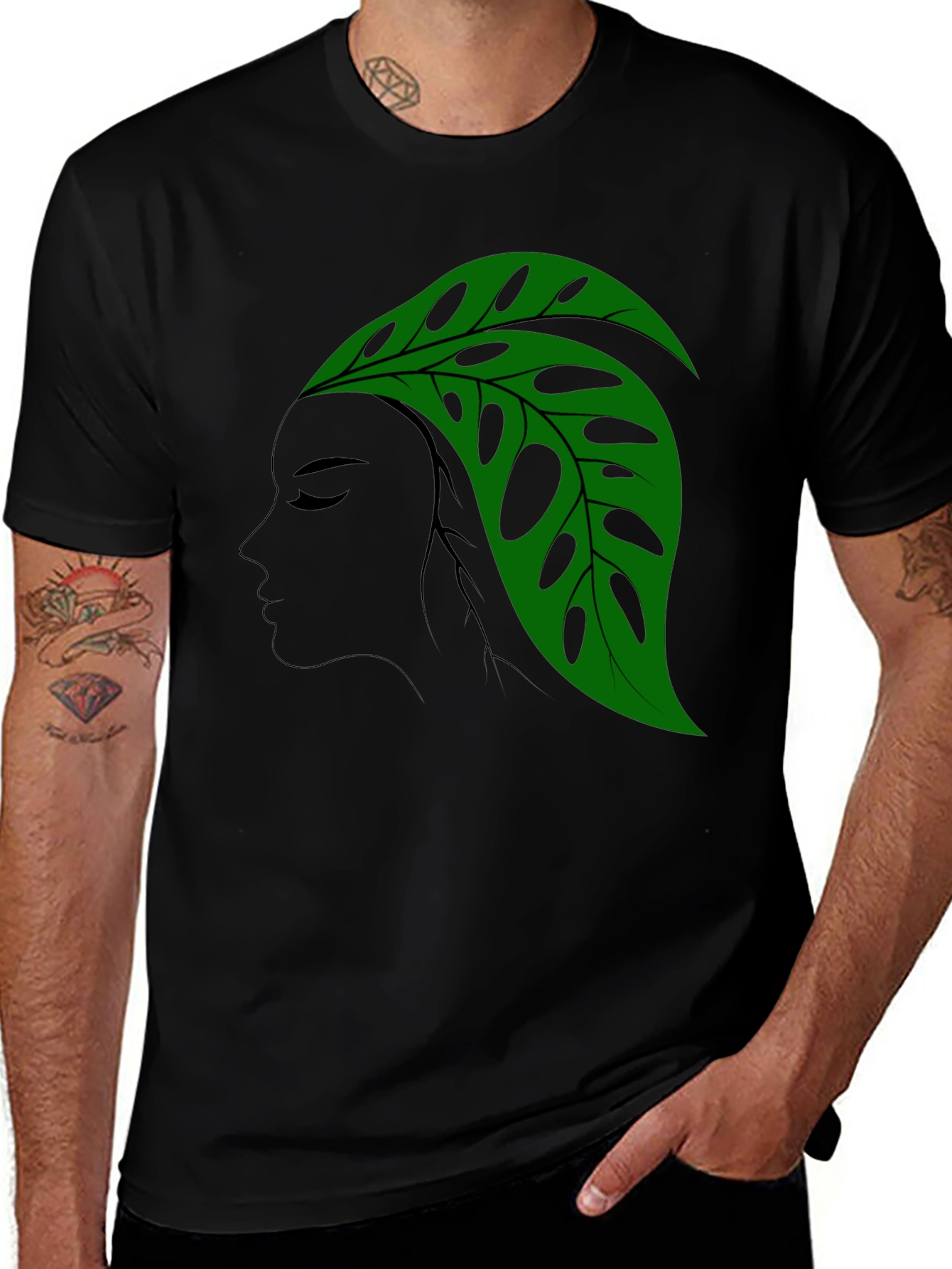Variant 27 of Monstera Leaf Lady Graphic T-Shirt