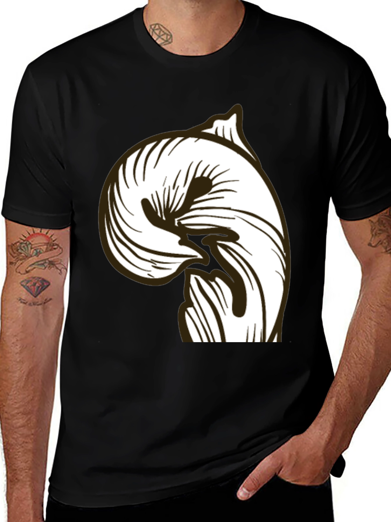 Variant 19 of Abstract Graphic Black T-Shirt - Modern Casual Style