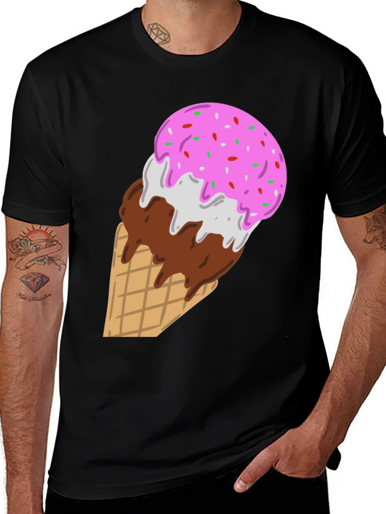Variant 2 of Ice Cream Cone Graphic Tee - Sweet Tooth Style