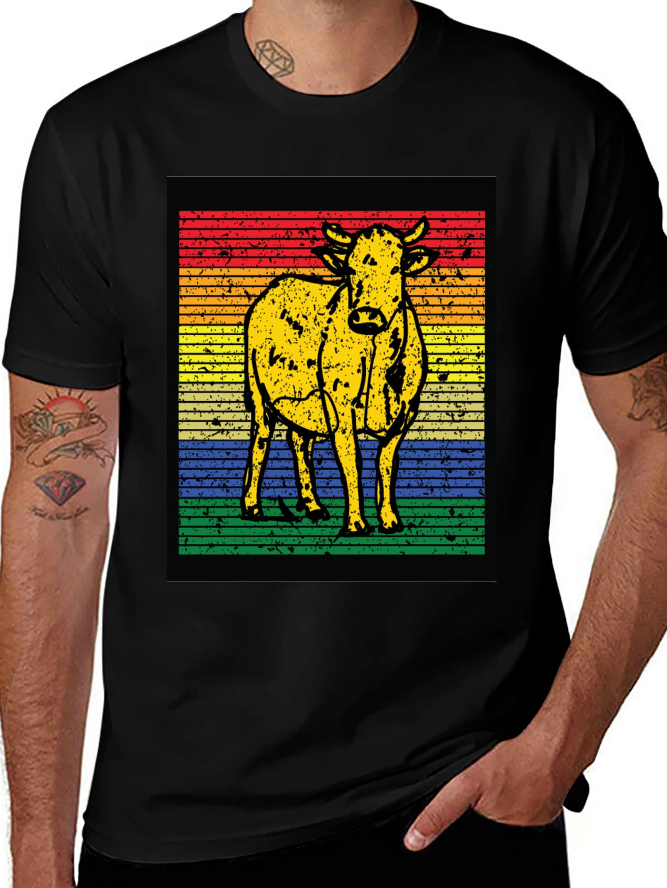 Variant 18 of Retro Cow Graphic T-Shirt