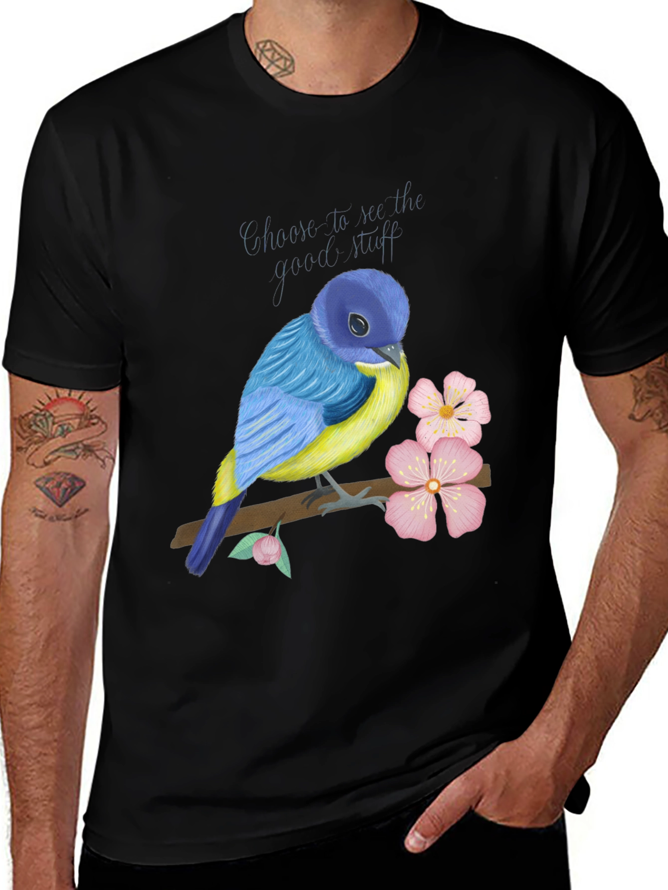 Variant 17 of Blue Bird Graphic T-Shirt - Choose to See the Good
