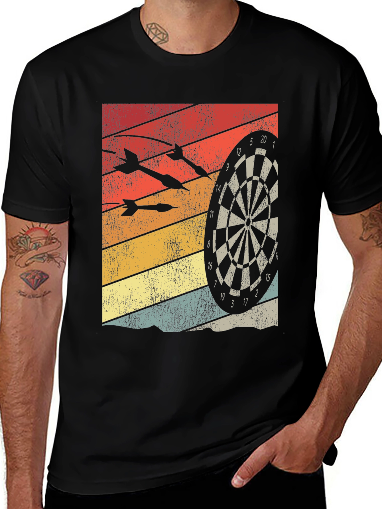 Variant 12 of Retro Dartboard T-Shirt - Target Practice Tee