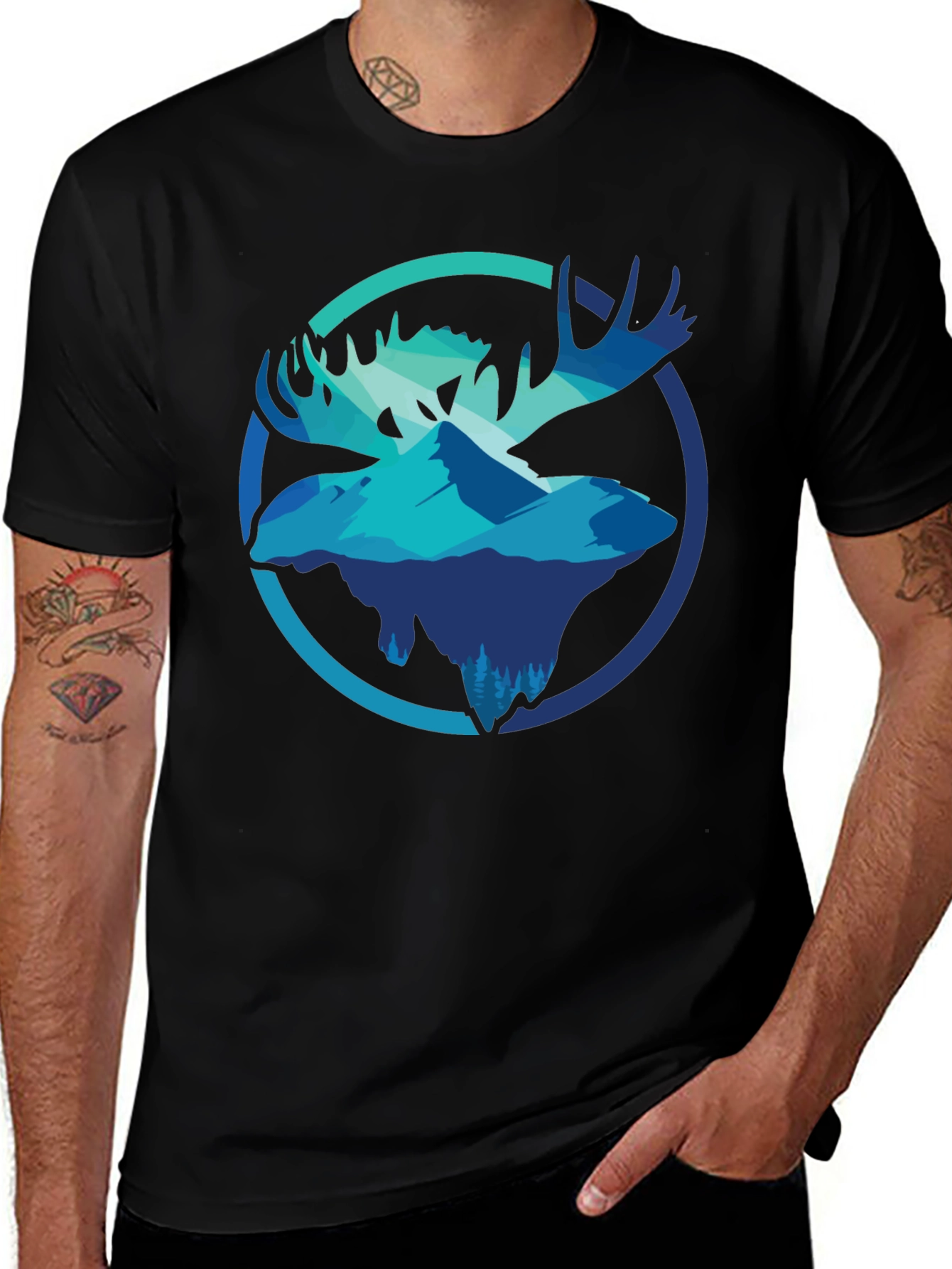 Variant 11 of Moose Mountain Graphic T-Shirt - Black