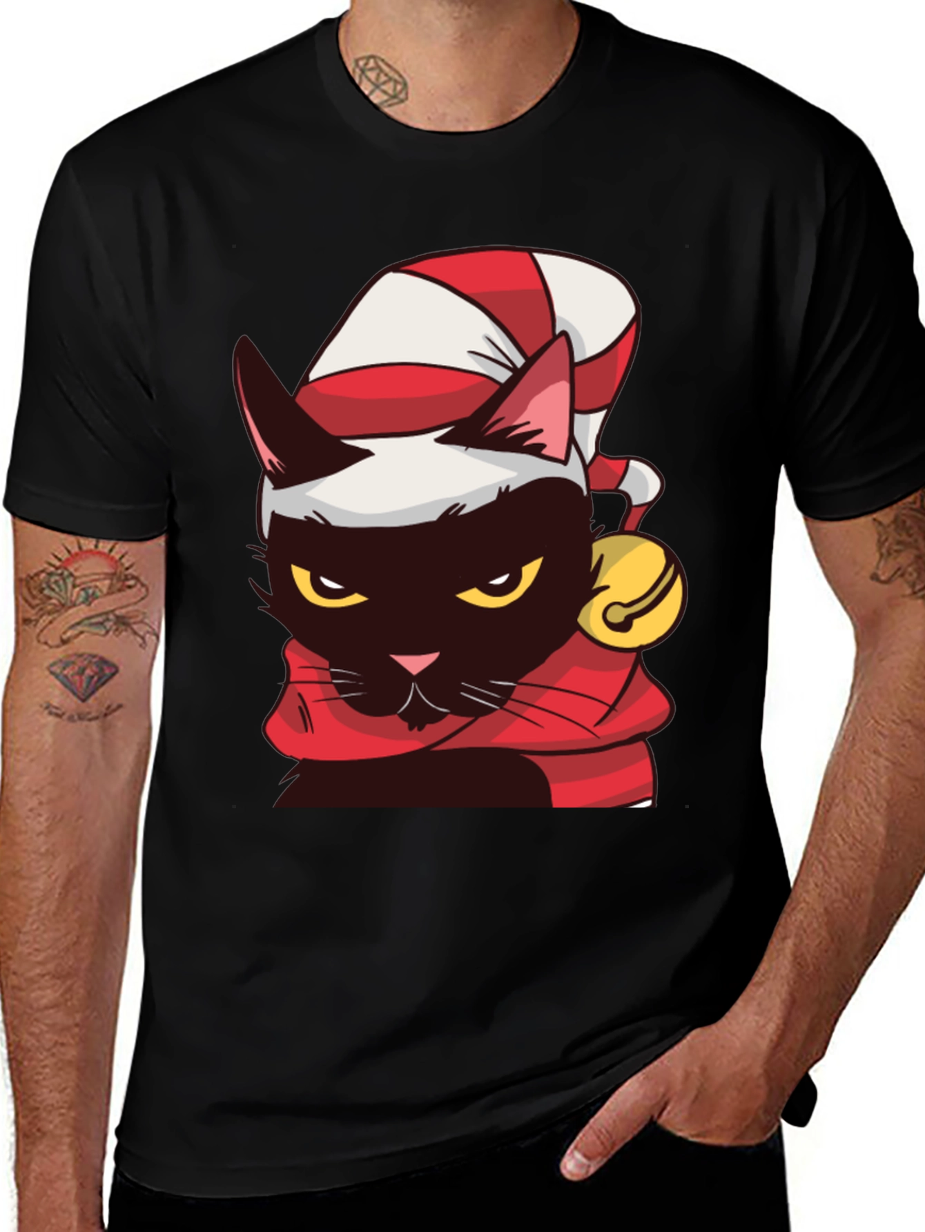 Festive Cat T-Shirt - Holiday Cheer