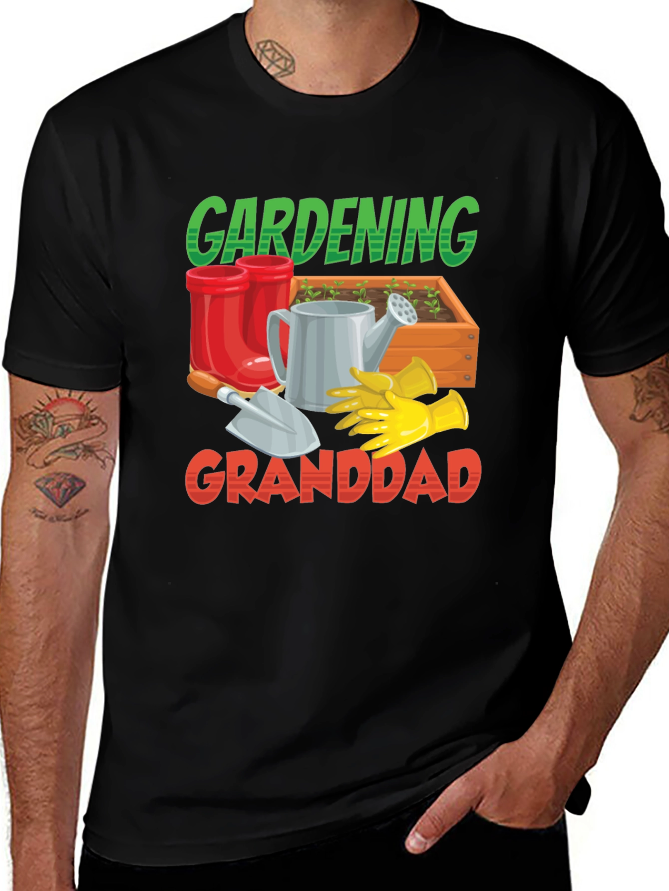 Gardening Granddad T-Shirt - Black